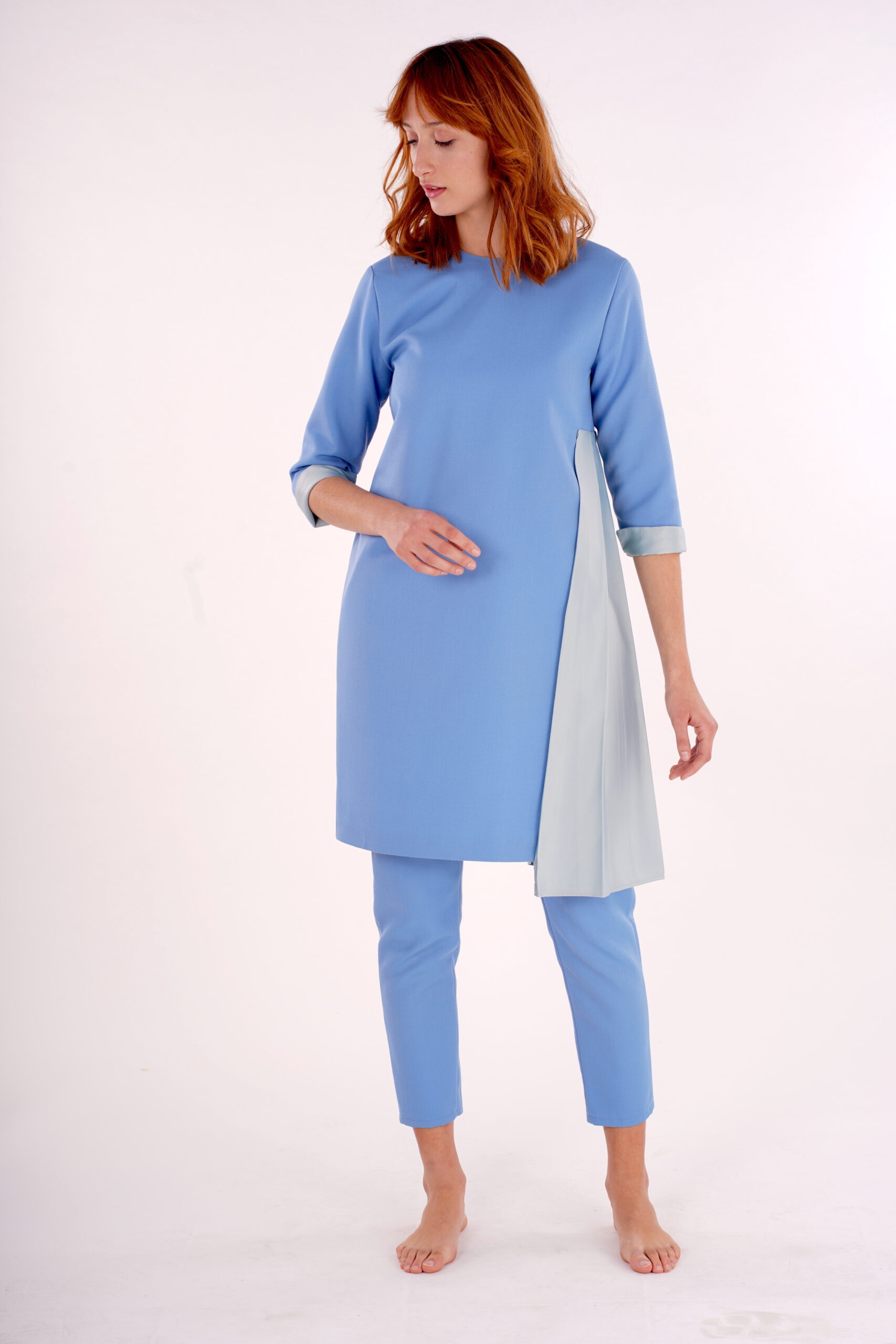 Blue Wool Dress - S O P H I A M I C H A E L I D I S